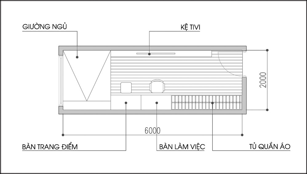 Nội thất sang trọng cho phòng ngủ nhỏ 2