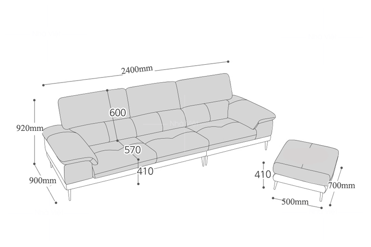 Bộ sofa thiết kế 3 chỗ cho căn hộ chung cư nhỏ