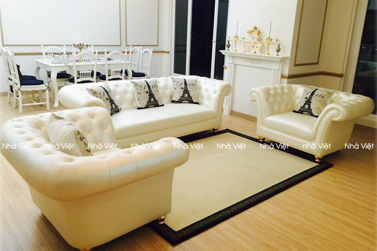 Bàn giao sofa cổ điển nha anh Khang - T 11 Time city