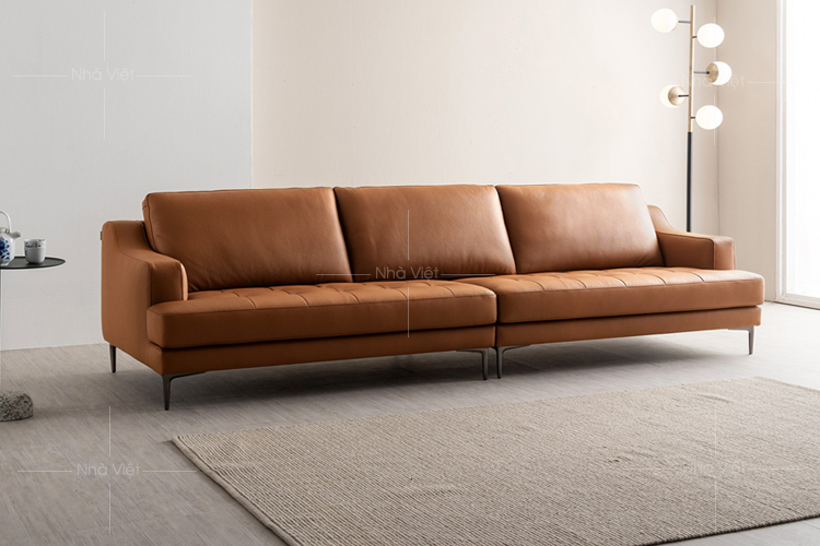 Mẫu sofa da thiết kế dạng văng cho căn hộ chung cư nhỏ