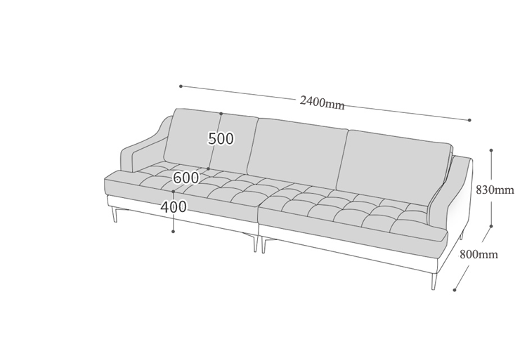 Mẫu sofa da thiết kế dạng văng cho căn hộ chung cư nhỏ