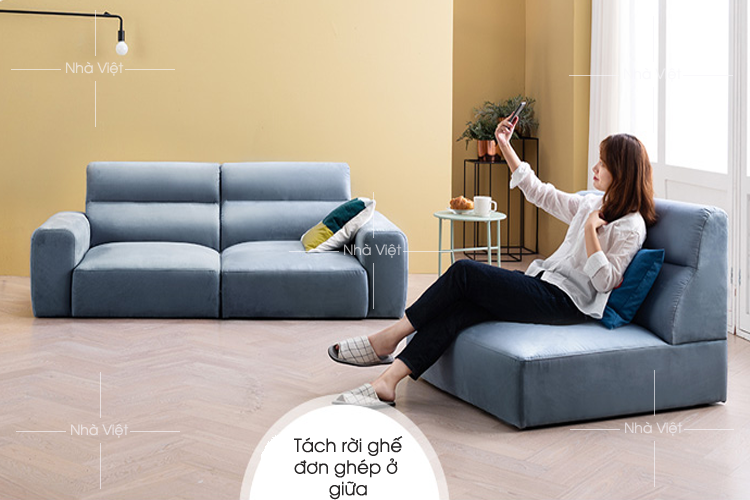 Mẫu sofa nỉ thiết kế theo phong cách Nhật Bản dạng ghế thấp